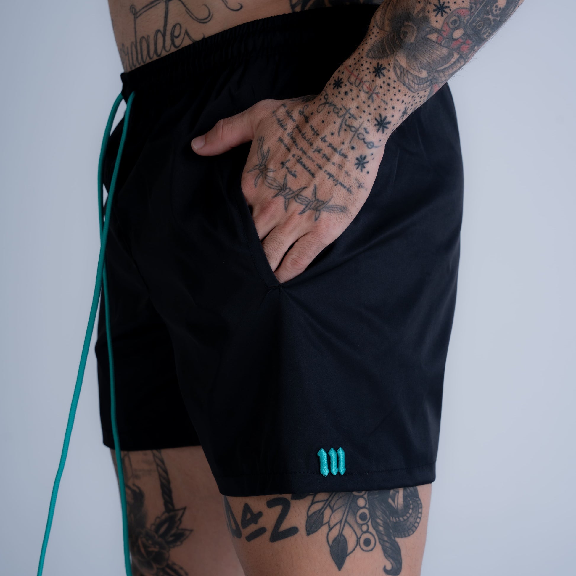 Shorts de Tactel Mith Nation Royal Preto
