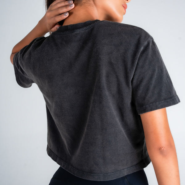 Cropped Feminino Estonado Mith Nation Iridescent Preto