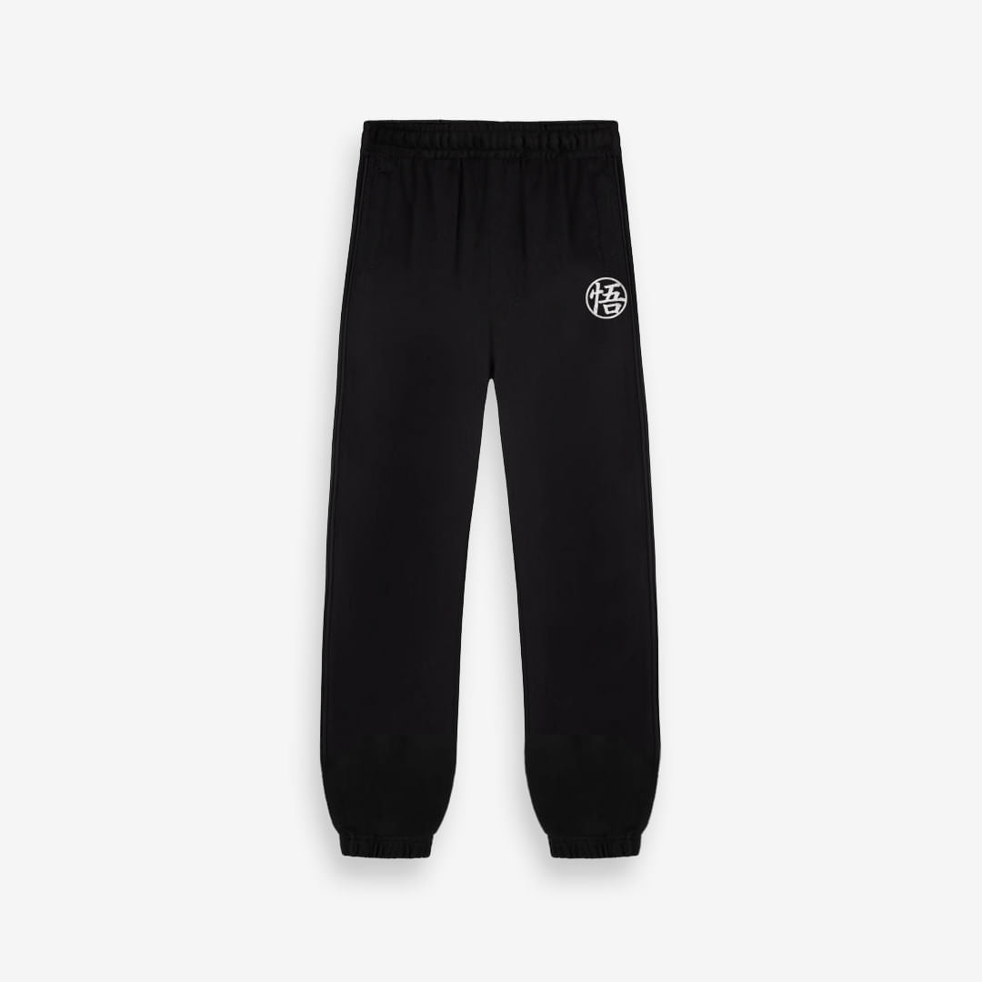 Calça De Moletom Oversized Dragon Ball Z Kanji Preto