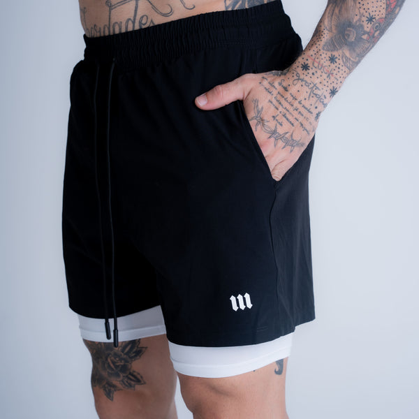 Shorts Tactel com Compressão Mith Nation Preto