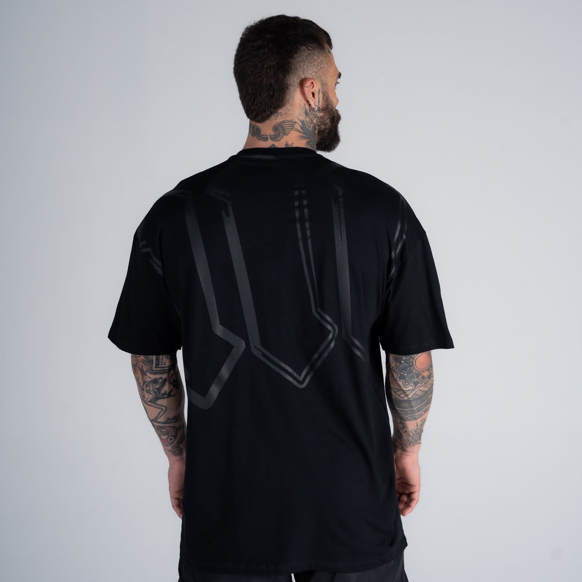 Camiseta Oversized Mith Nation Doodle Preto