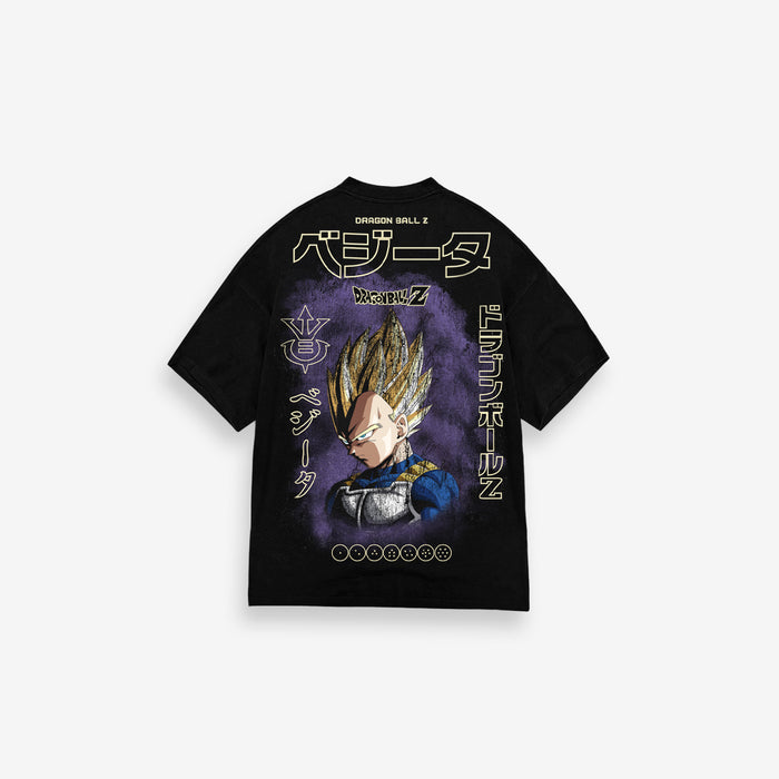 Camiseta Oversized Dragon Ball Z Vegeta Super Sayajin  Preto