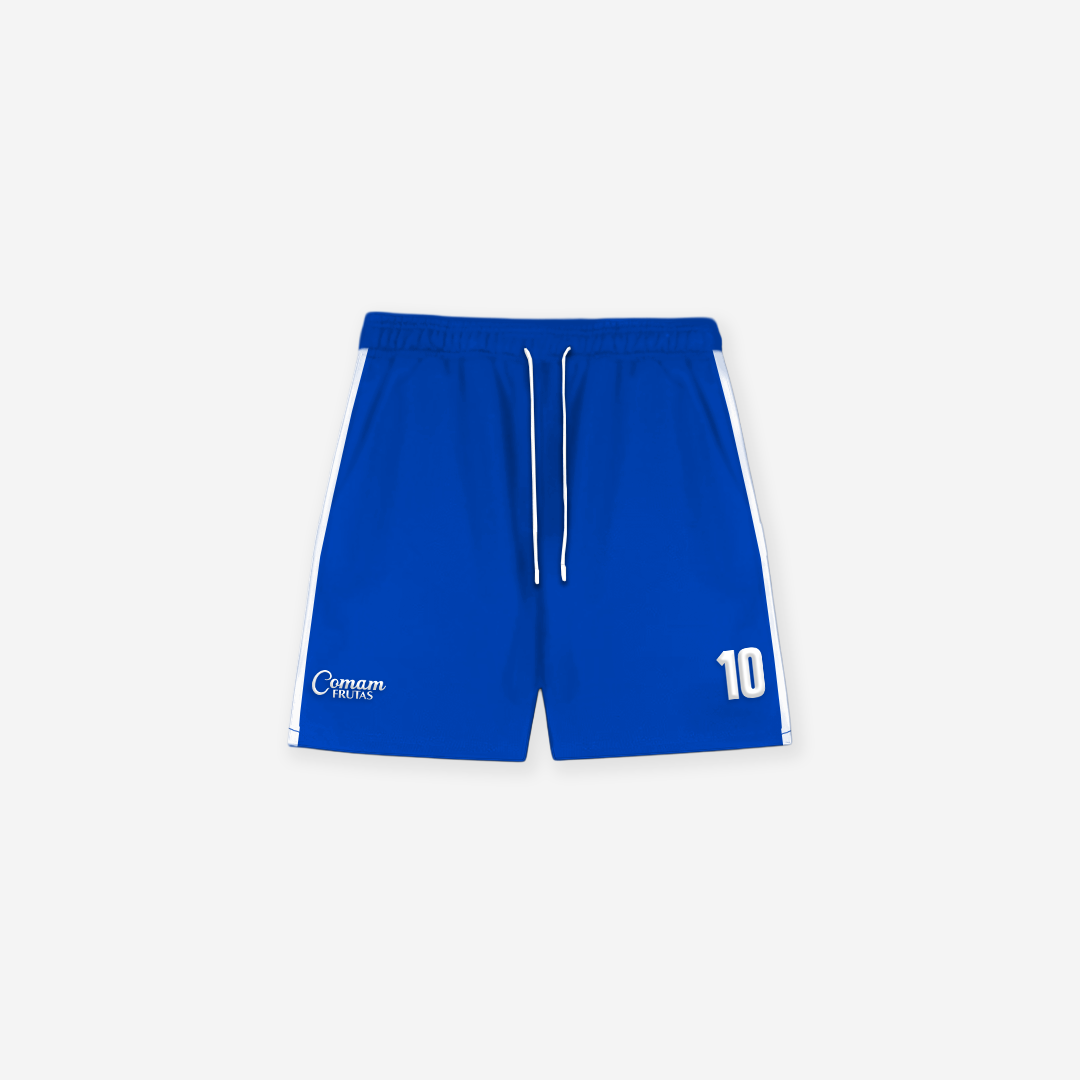 Shorts Curto de Tactel Mith Comam Frutas Azul