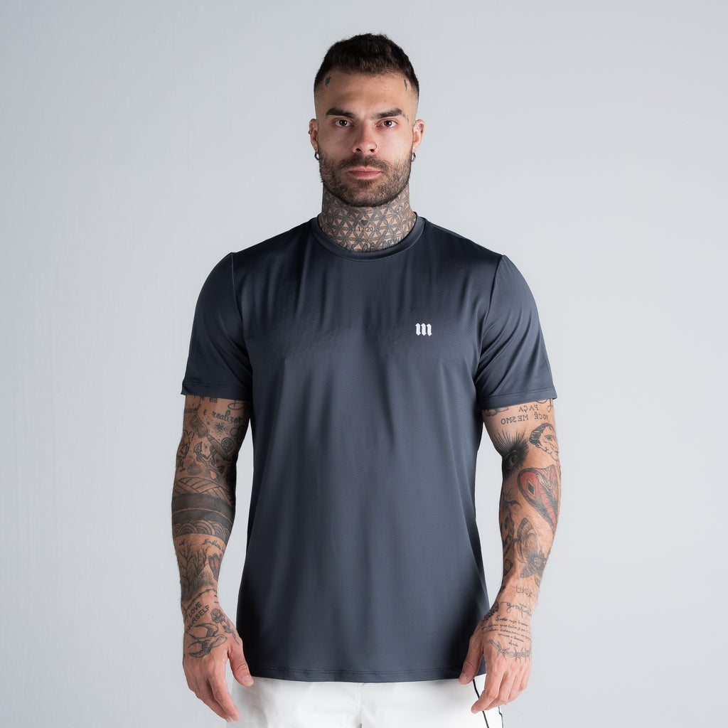 Camiseta Dry Fit Logo Chumbo