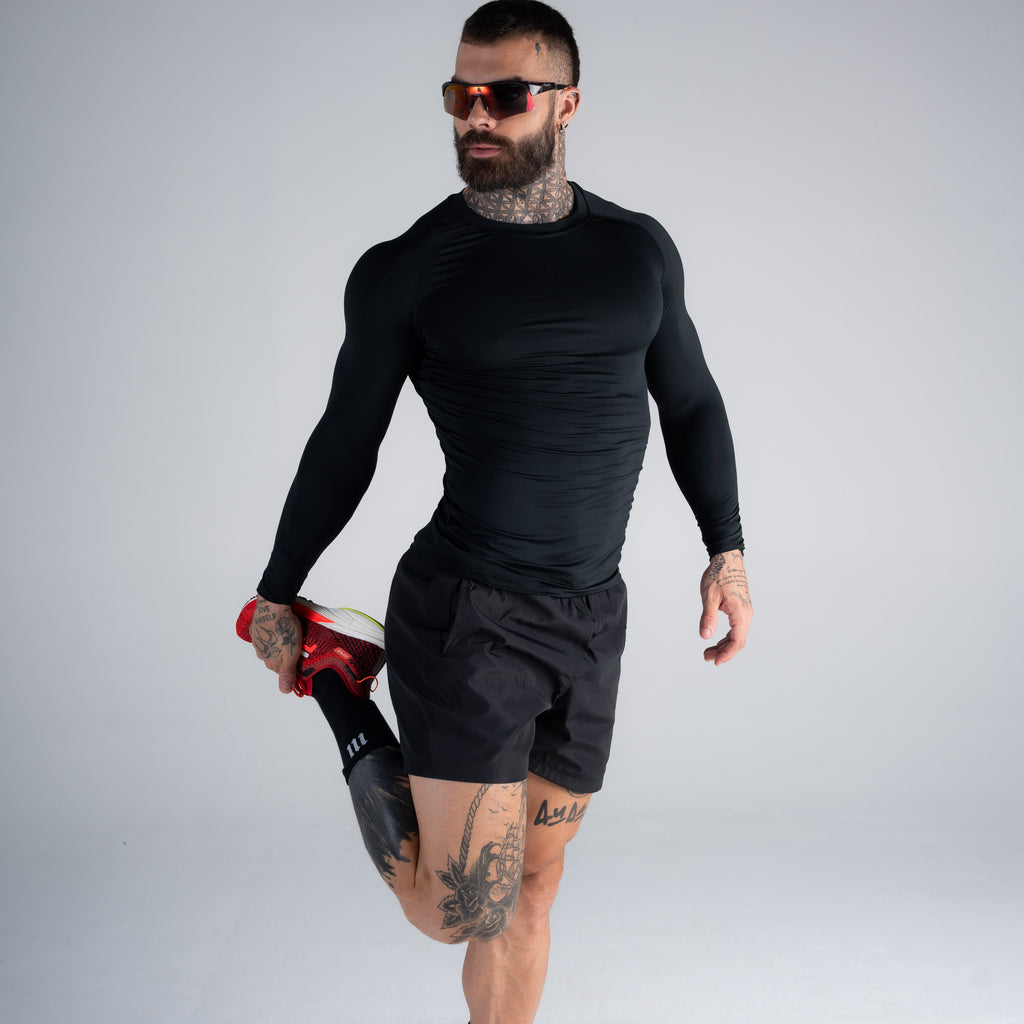 Camisa Compressão Manga Longa Raglan Mith Nation Preto