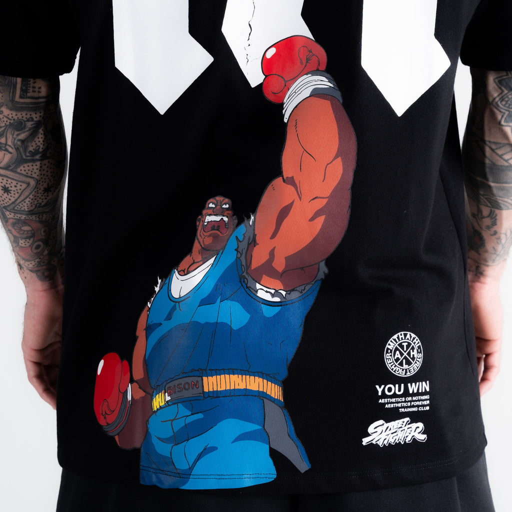 Camiseta Oversized Street Fighter Balrog Preto