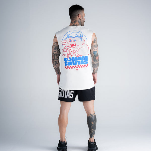 Regata Drop Shoulder Slevelles Mith Comam Frutas Reticule Burger Off White