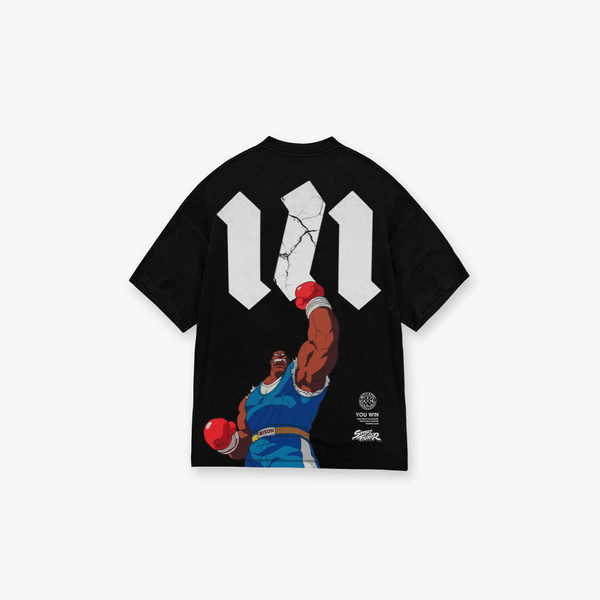 Camiseta Oversized Street Fighter Balrog Preto