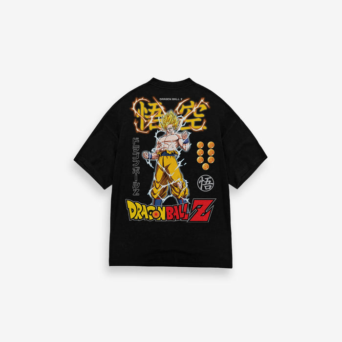 Camiseta Oversized Dragon Ball Z Goku Sayajin Preto