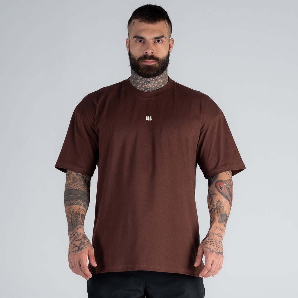 Camiseta Oversized Mith Nation Scribble Marrom