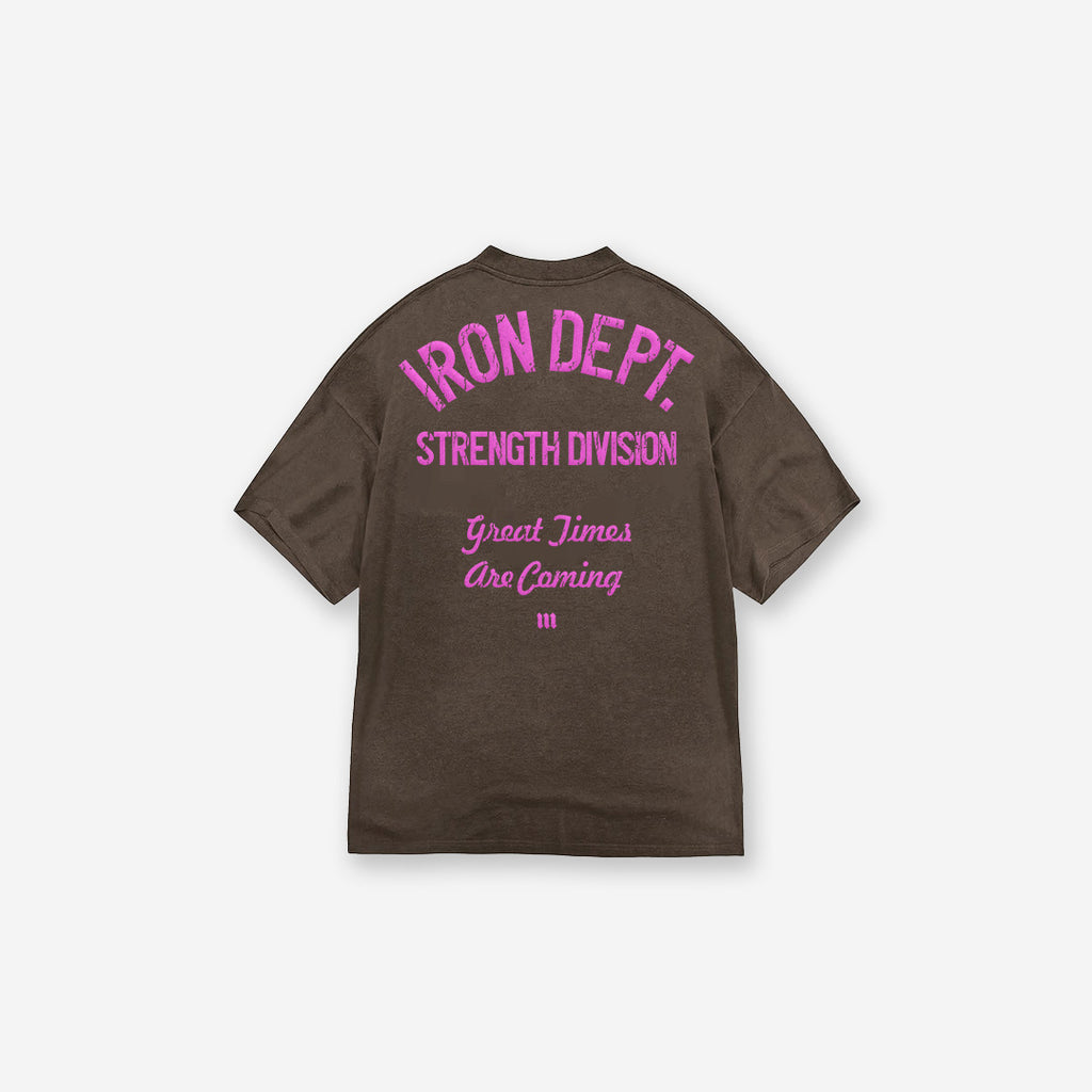 Camiseta Oversized Estonada Mith Iron Dept. Marrom