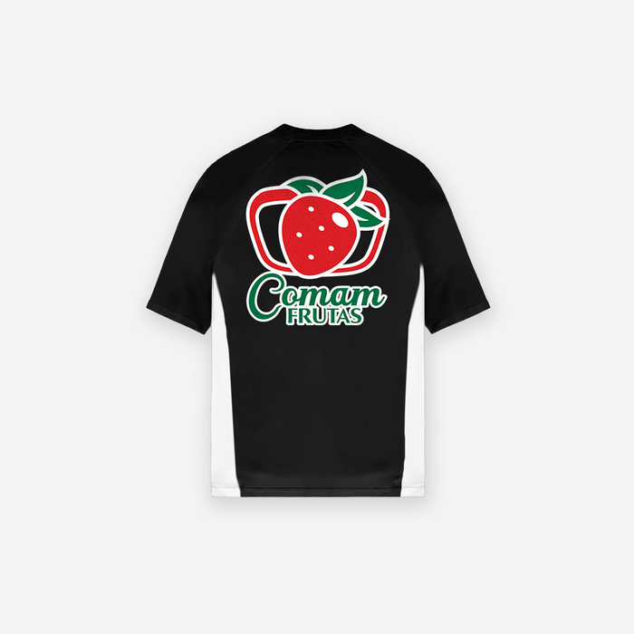 RashGuard <strong>Compressão </strong> Mith Comam Frutas Preto