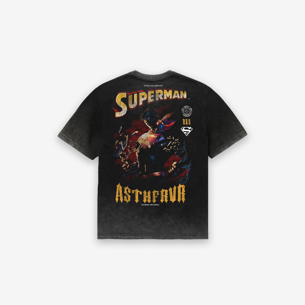 Camiseta <strong>Oversized Estonada Premium </strong>Mith X Superman Aesthetics Forever Preto