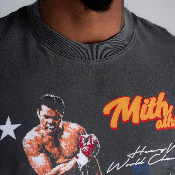 Camiseta Oversized Estonada Muhammad Ali Cinza