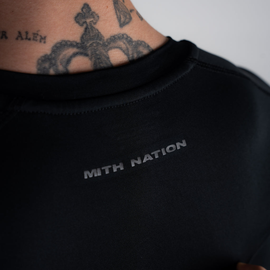 Camisa Compressão Manga Longa Raglan Mith Nation Preto