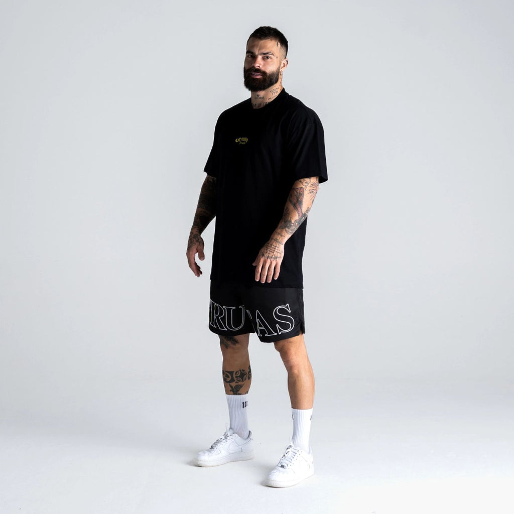 Camiseta Oversized Comam Frutas Abacaxi Preta