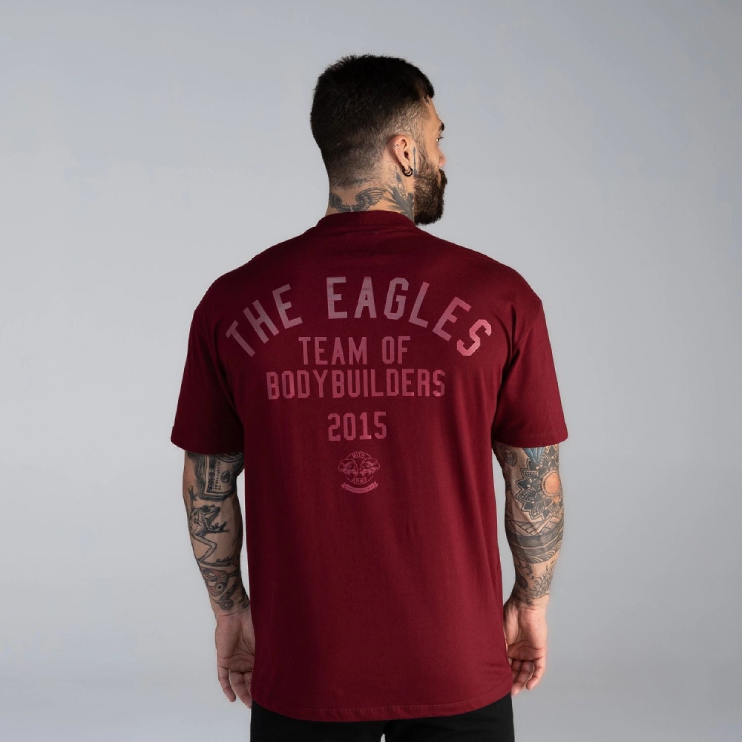 Camiseta Oversized Mith Army Team Bodybuilding Bordô
