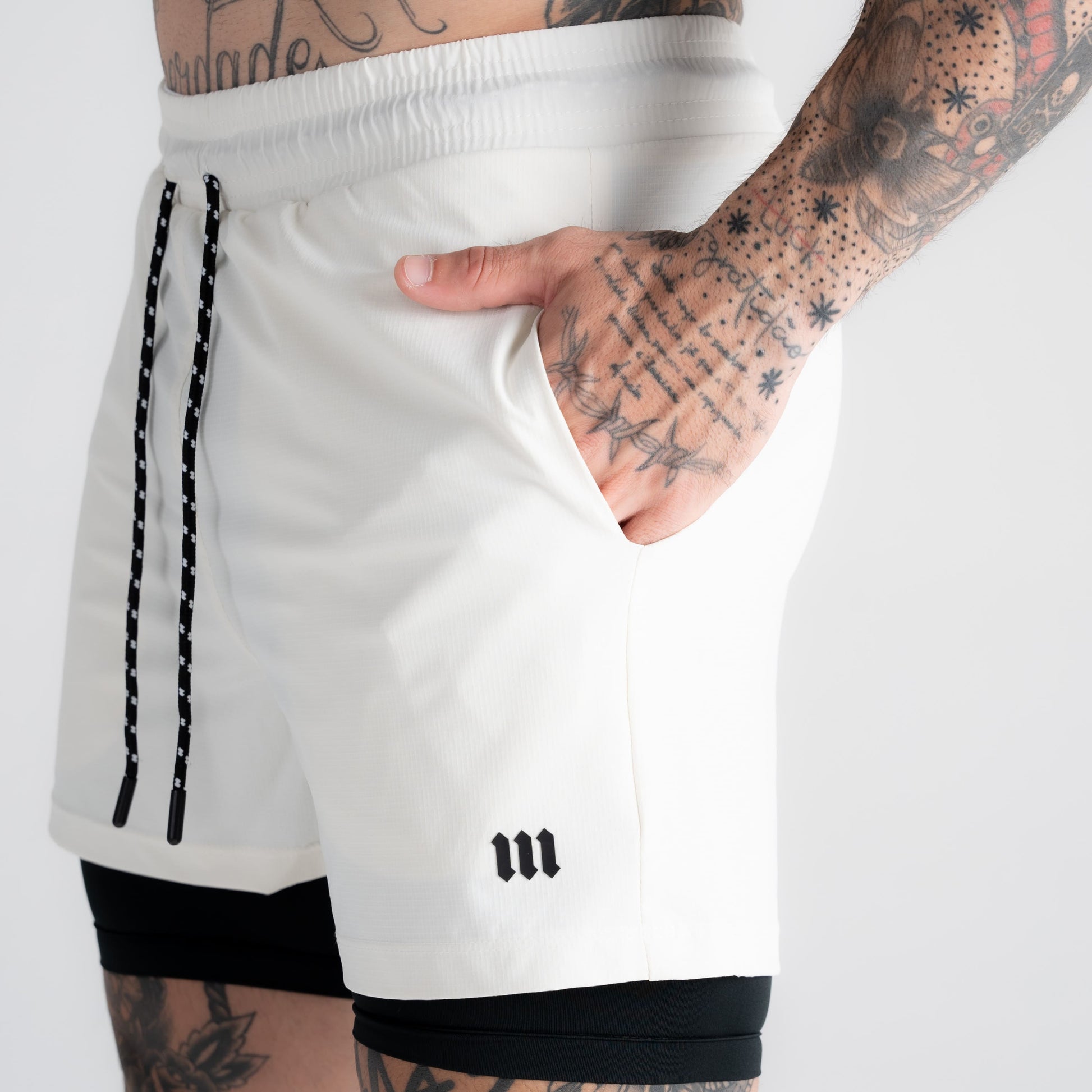 Shorts Tactel Com Compressão Mith Nation Off White