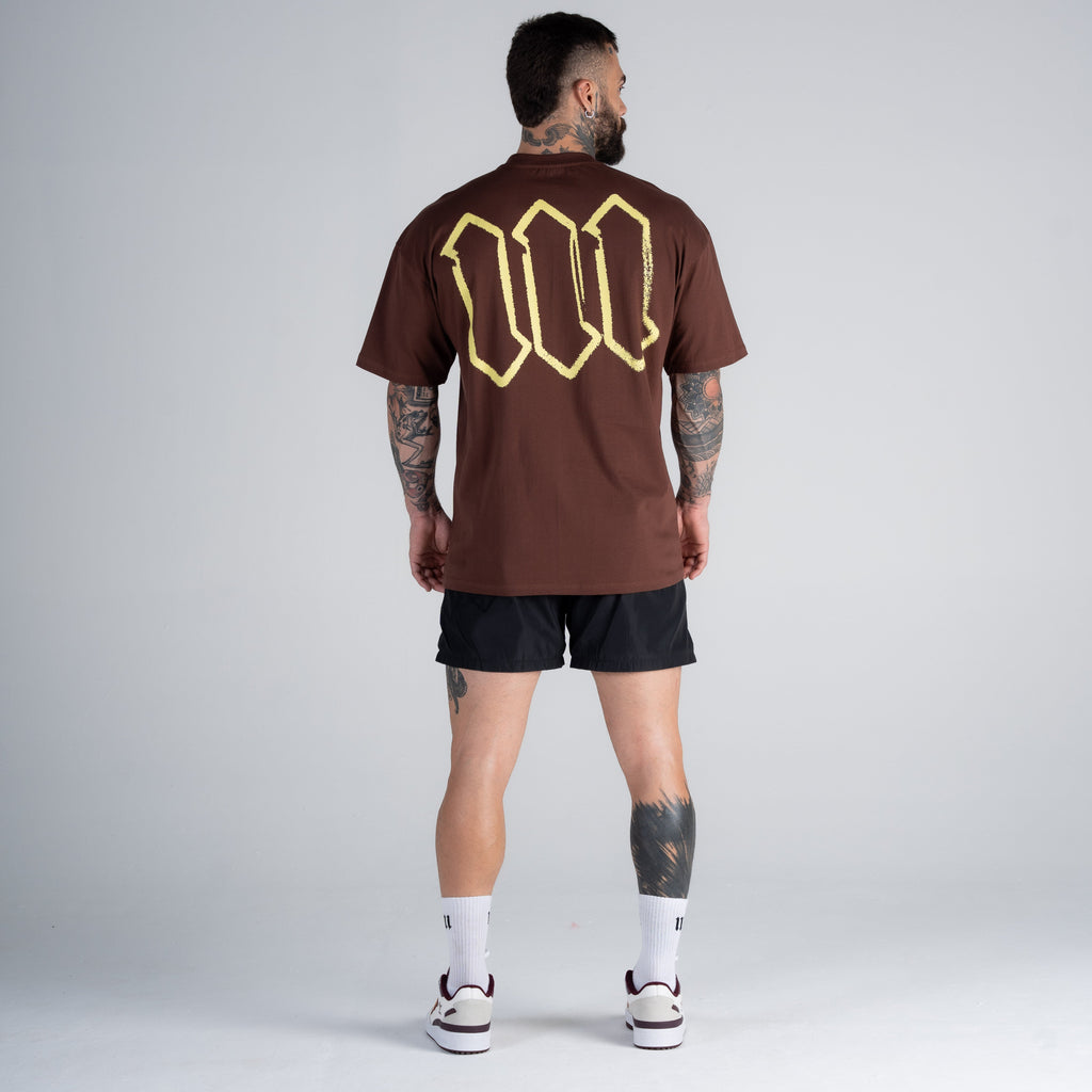 Camiseta Oversized Mith Nation Scribble Marrom