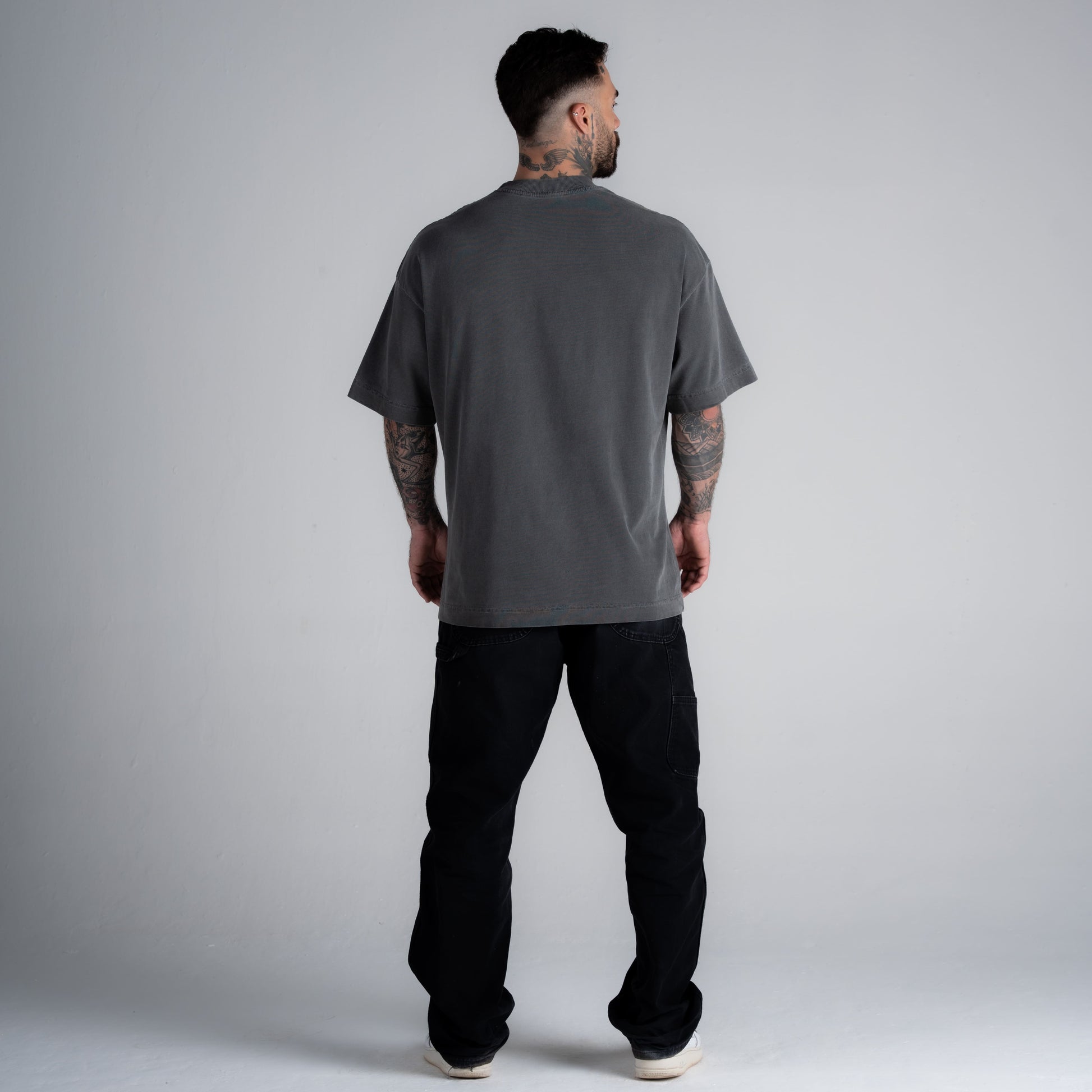 Camiseta Oversized Estonada Addiction Cinza