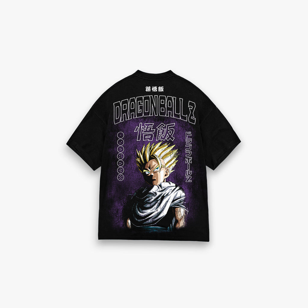 Camiseta Oversized Mith Dragon Ball Z Especial Gohan Preto