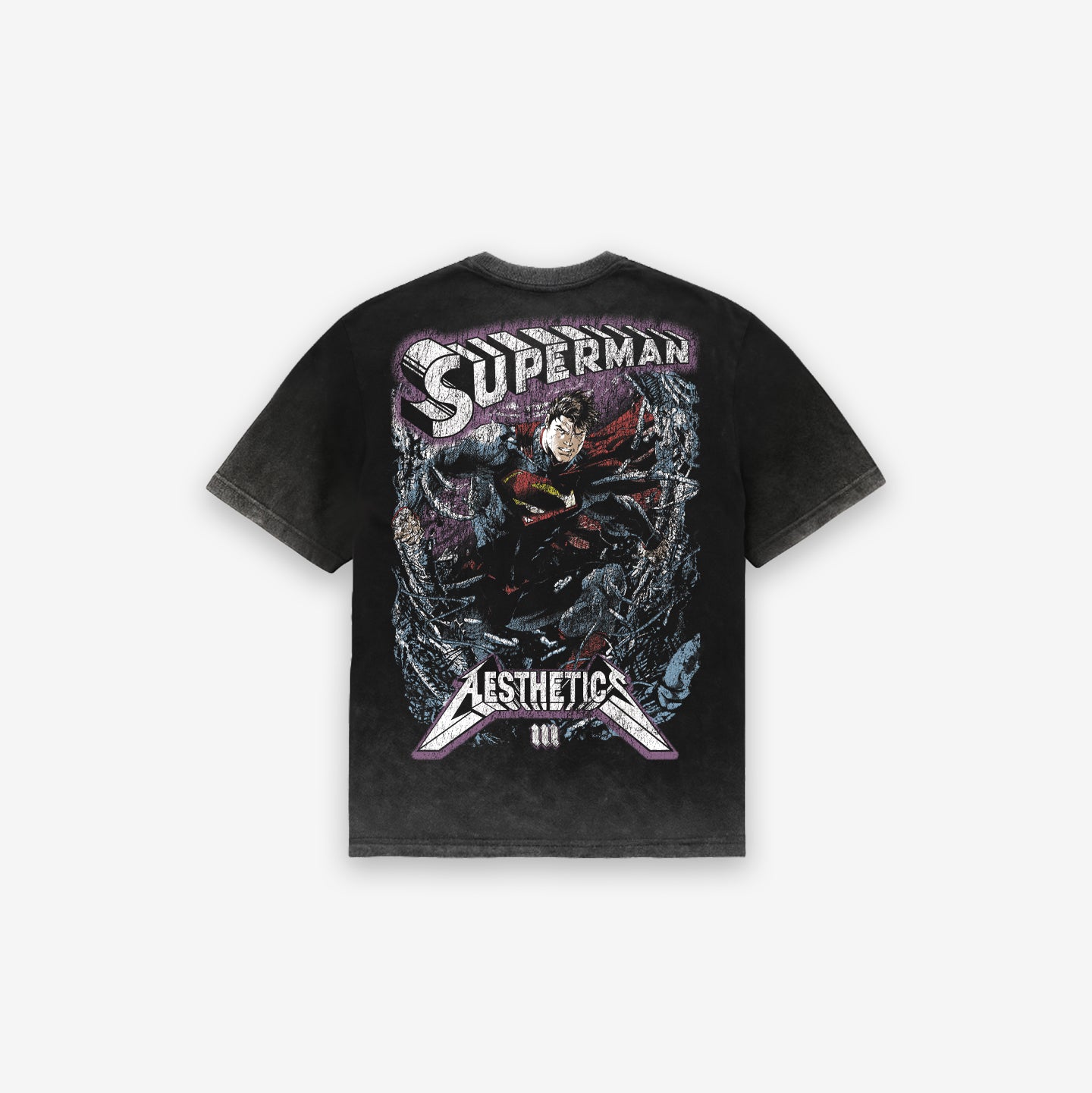 Camiseta <strong>Oversized Estonada Premium</strong> Mith X Superman Metalica Preto
