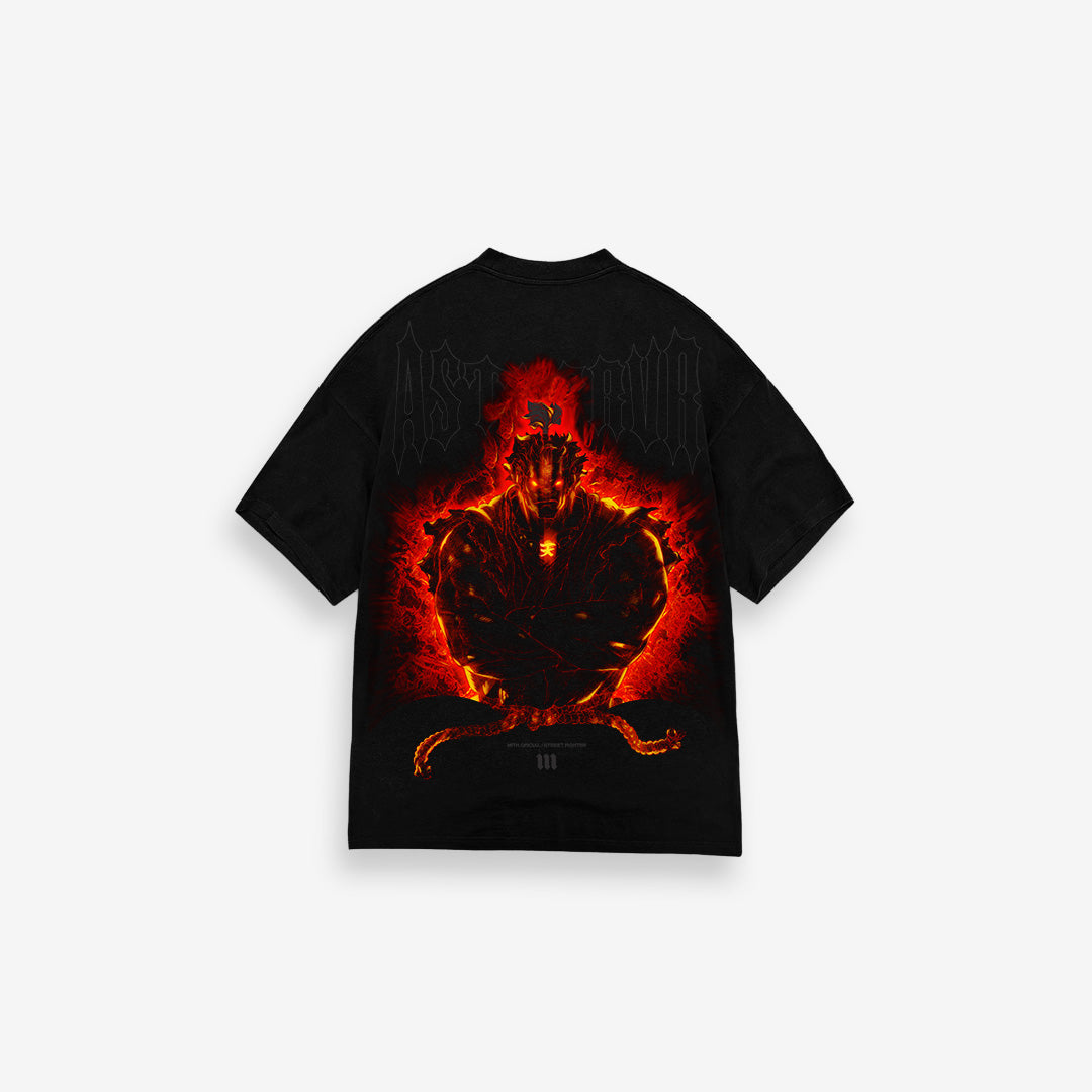 Camiseta Oversized Treino Preto Mith Akuma Fire