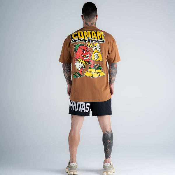 Camiseta Oversized Comam Frutas Richie Marrom