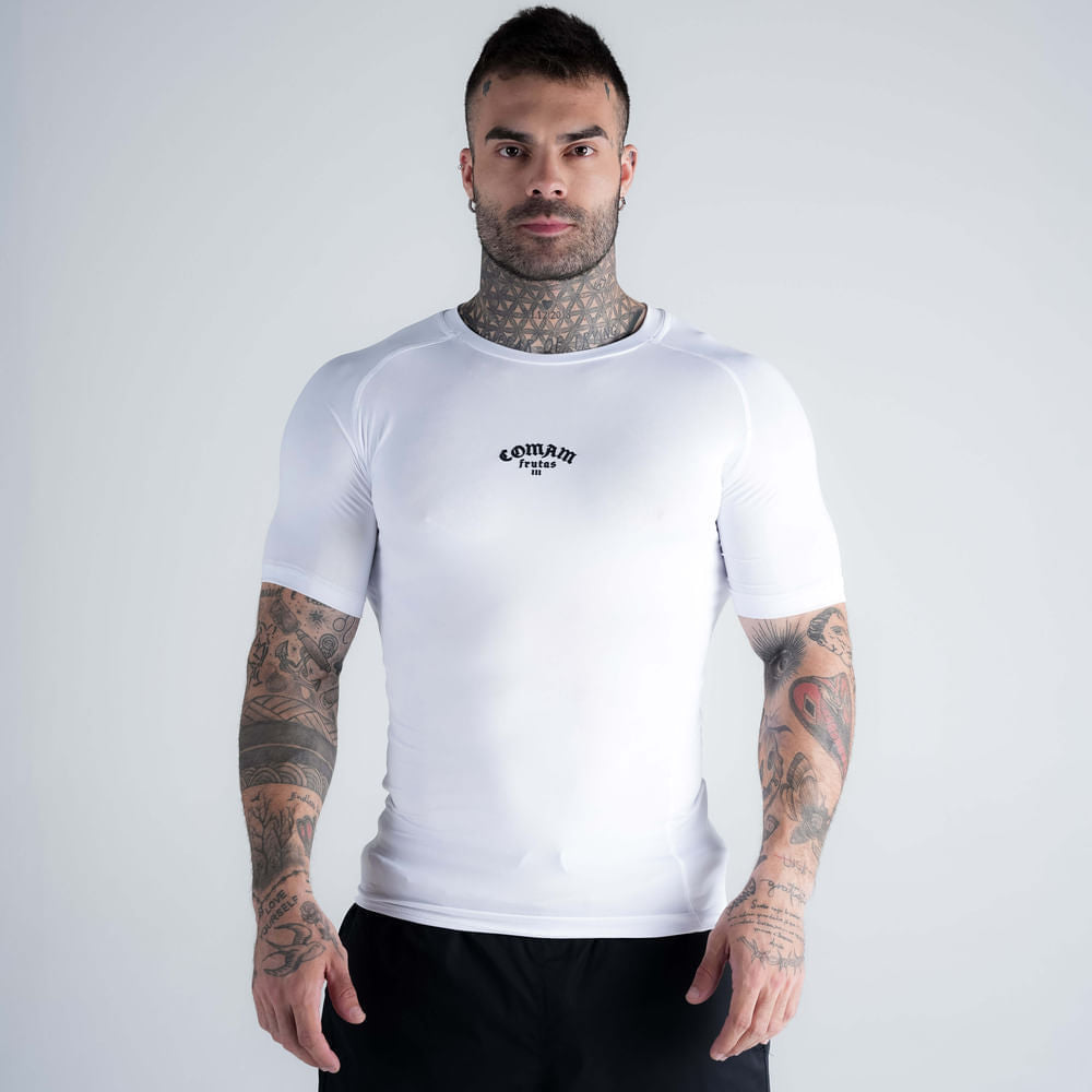 RashGuard Mith Comam Frutas Fight Or Die Branco