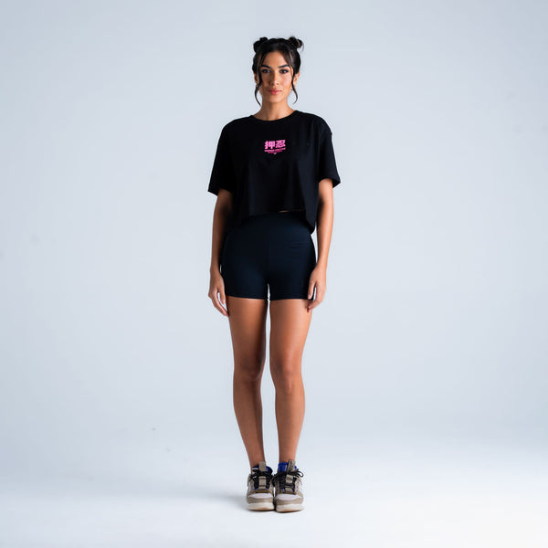 Cropped Oversized Comam Frutas Preto