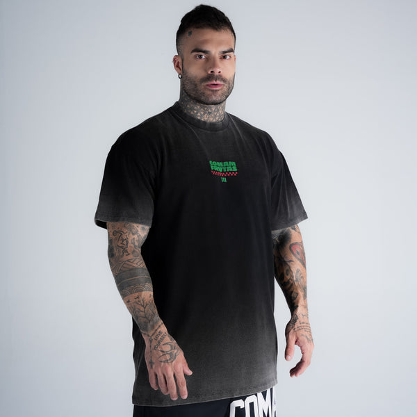 Camiseta Oversized Estonada Comam Frutas Burger Preto
