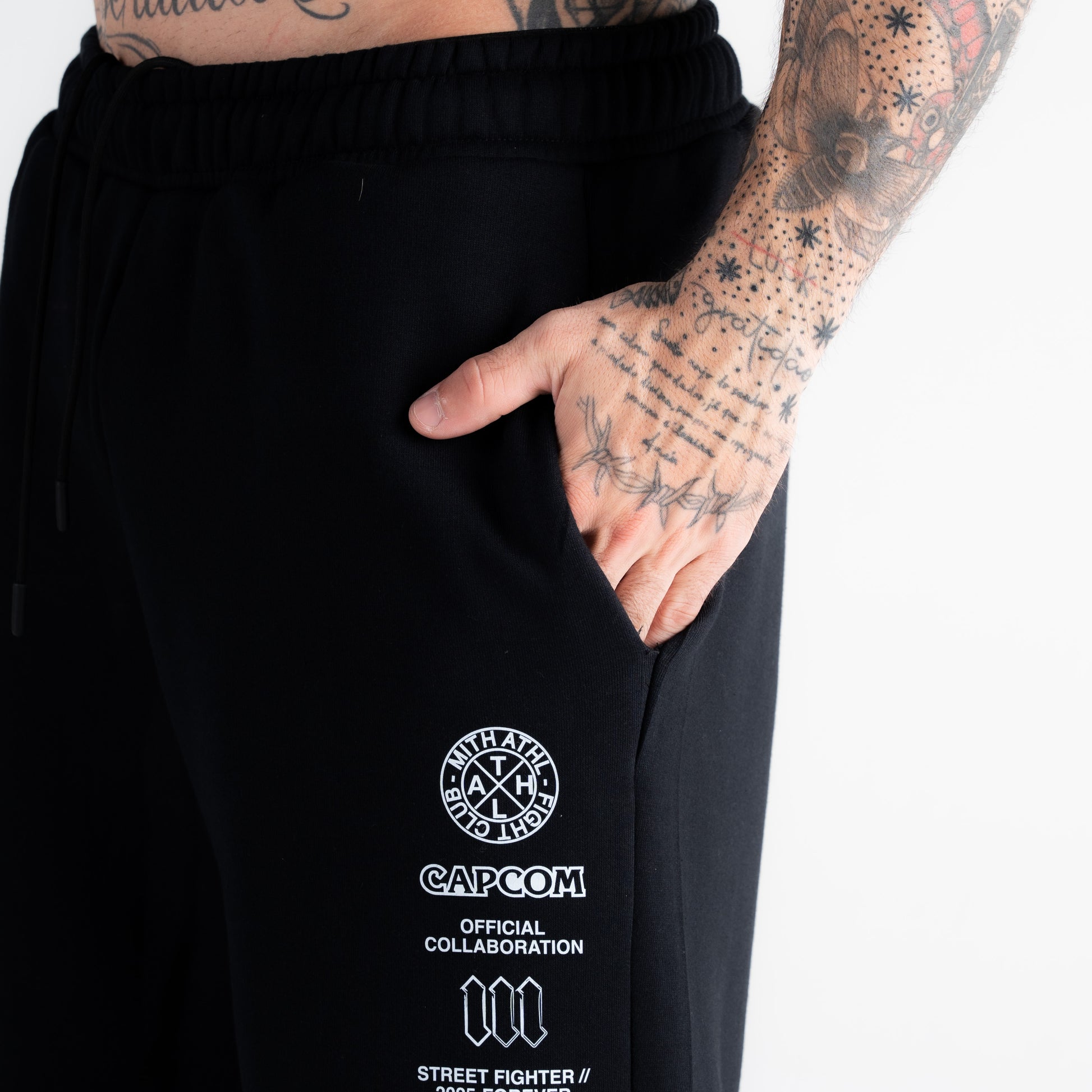 Calça De Moletom Oversized Street Fighter You Win Preto