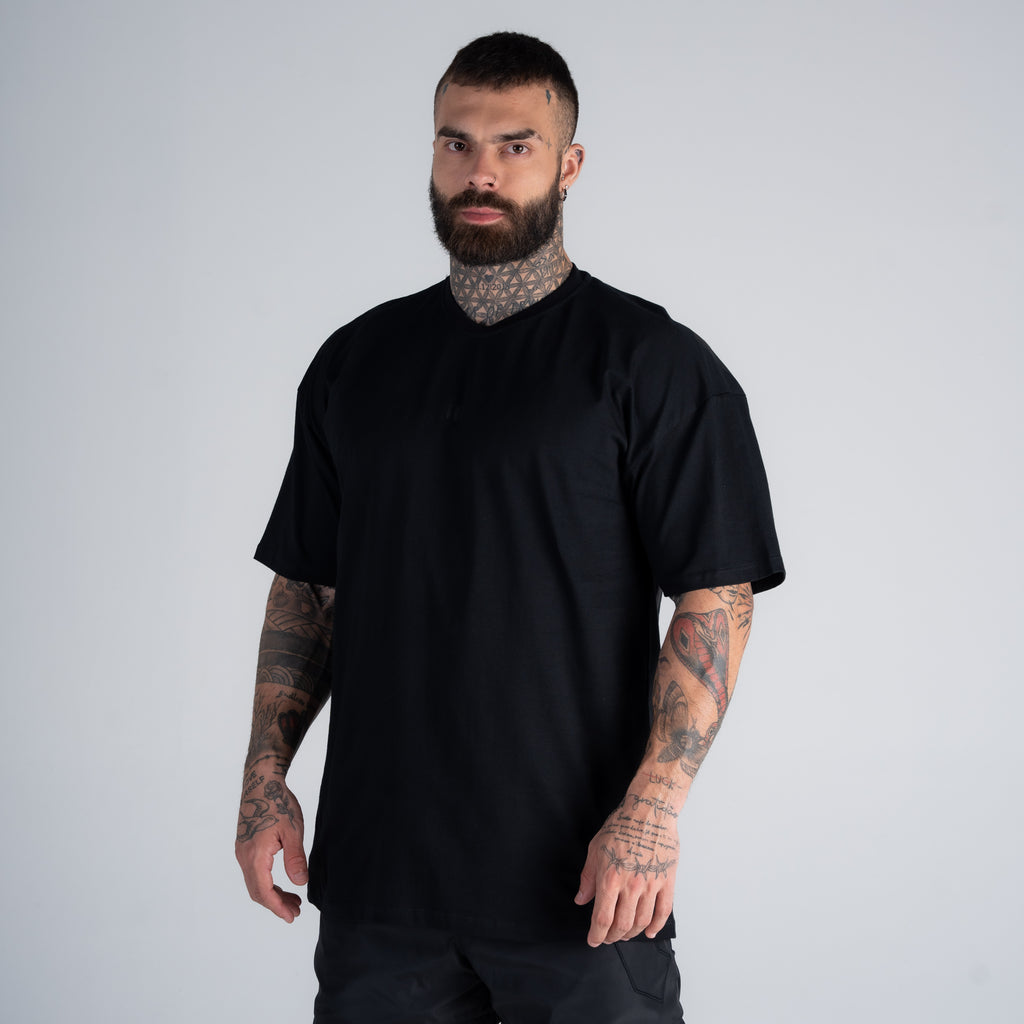 Camiseta Oversized Mith Nation Doodle Preto