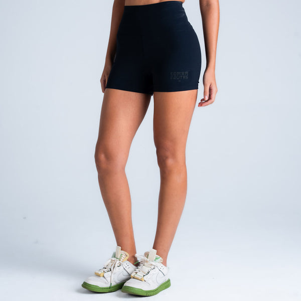 Shorts Feminino Comam Frutas Logo Preto