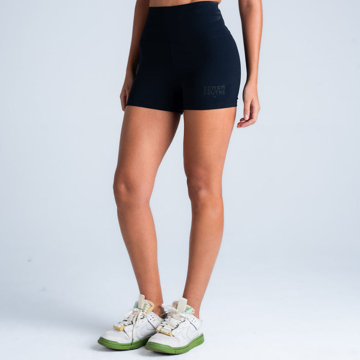 Shorts Feminino Comam Frutas Logo Preto
