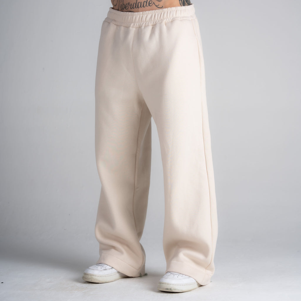 Calça de Moletom Oversized Reta Cloud Creme