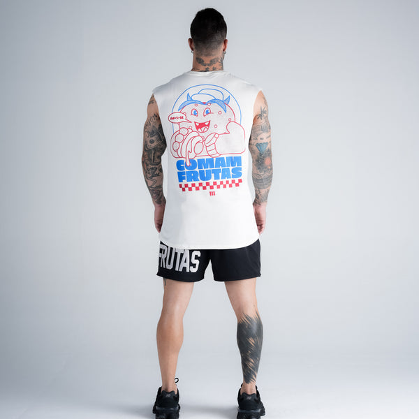 Regata Drop Shoulder Slevelles Mith Comam Frutas Reticule Burger Off White