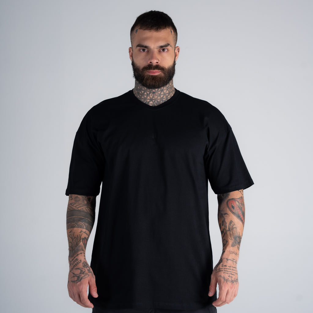 Camiseta Oversized Mith Nation Doodle Preto
