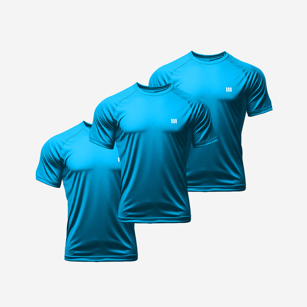 Kit 3 Camisetas Dry Fit Mith Light Blue