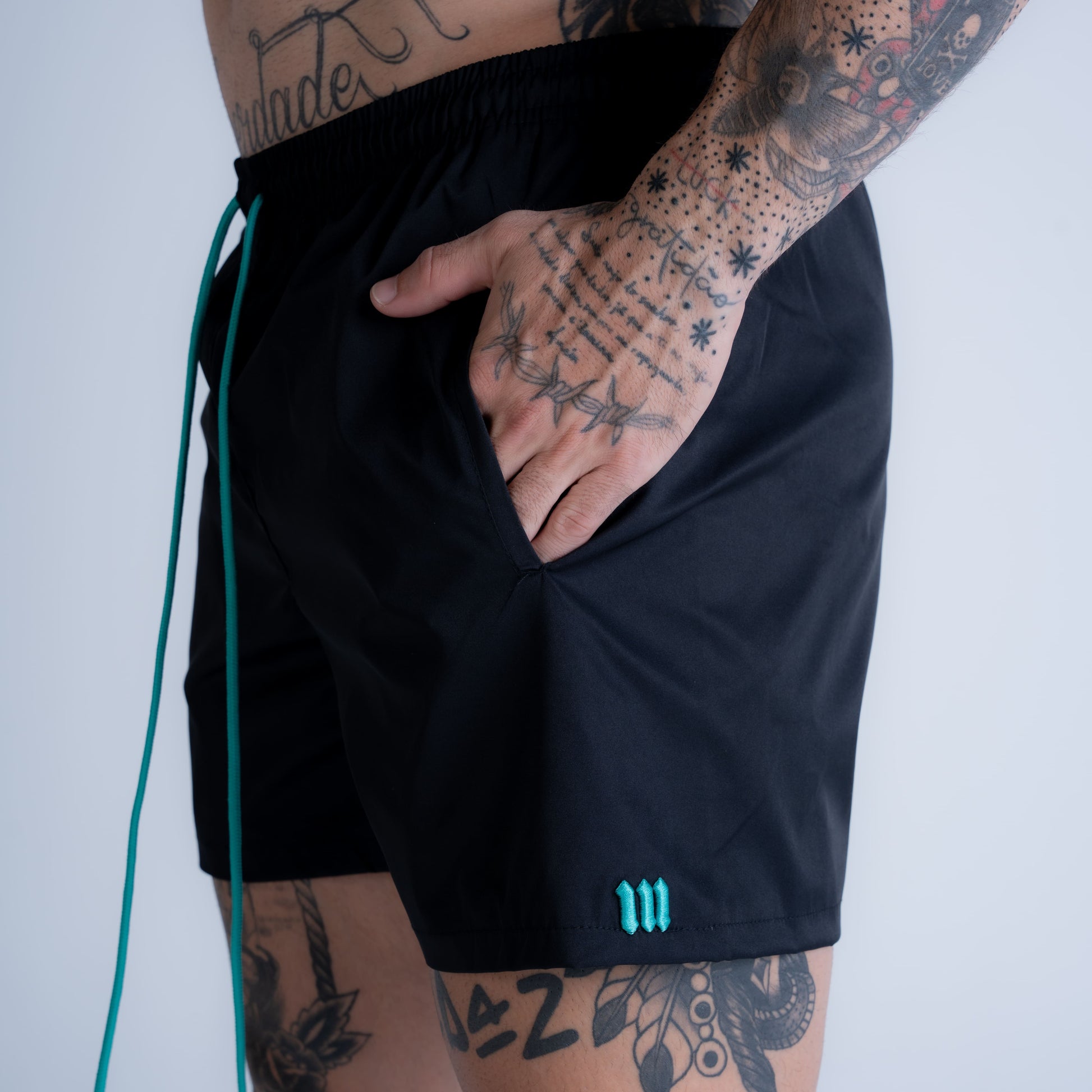 Shorts de Tactel Mith Nation Royal Preto