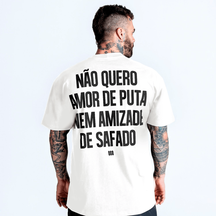 Camiseta Oversized Comam Frutas Fight Music Show Off White