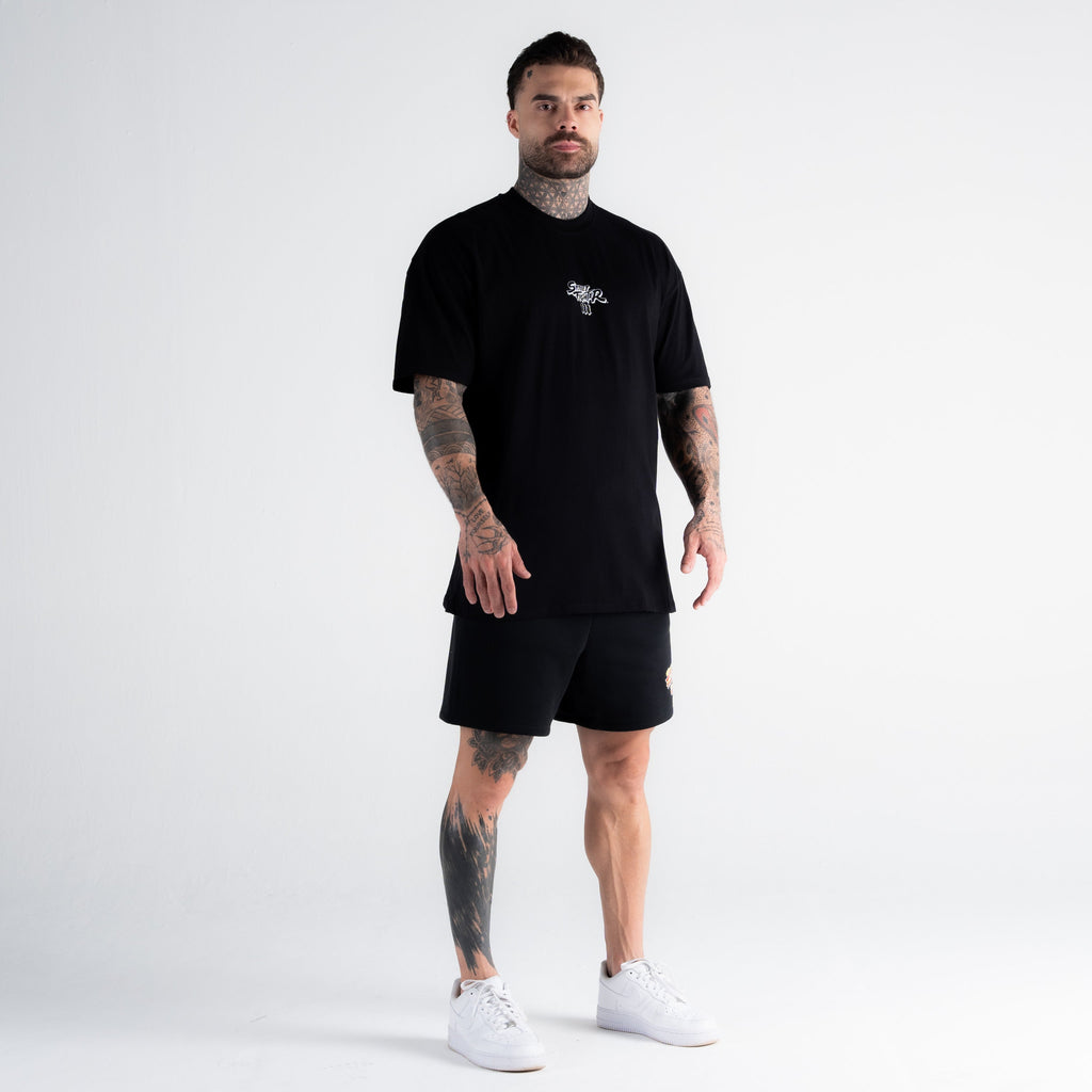 Camiseta Oversized Street Fighter Logo Line Preto