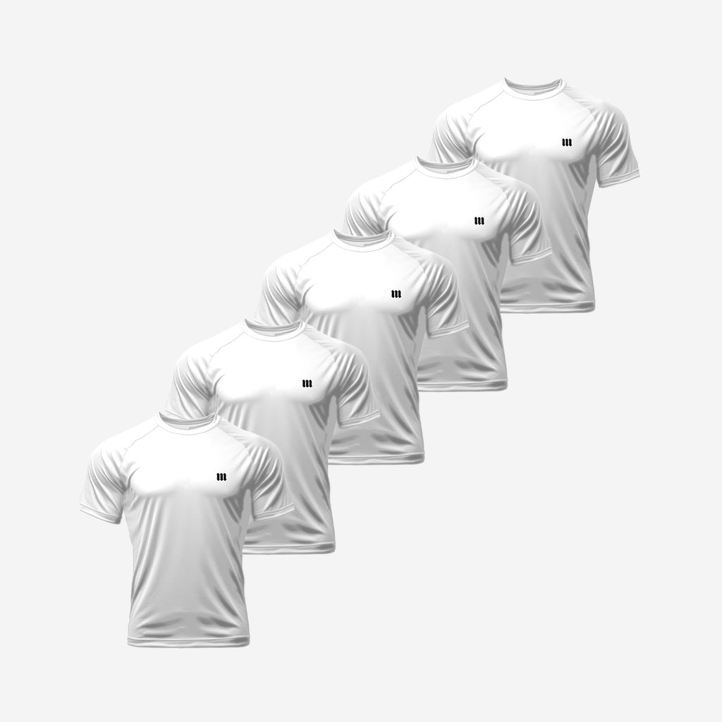 Kit 5 Camisetas Dry Fit Mith Branco