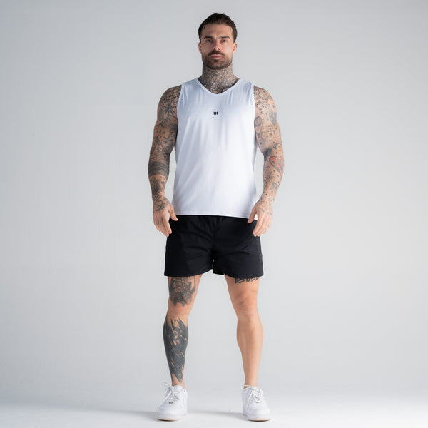 Regata Tank Top Dry Fit Logo Branco