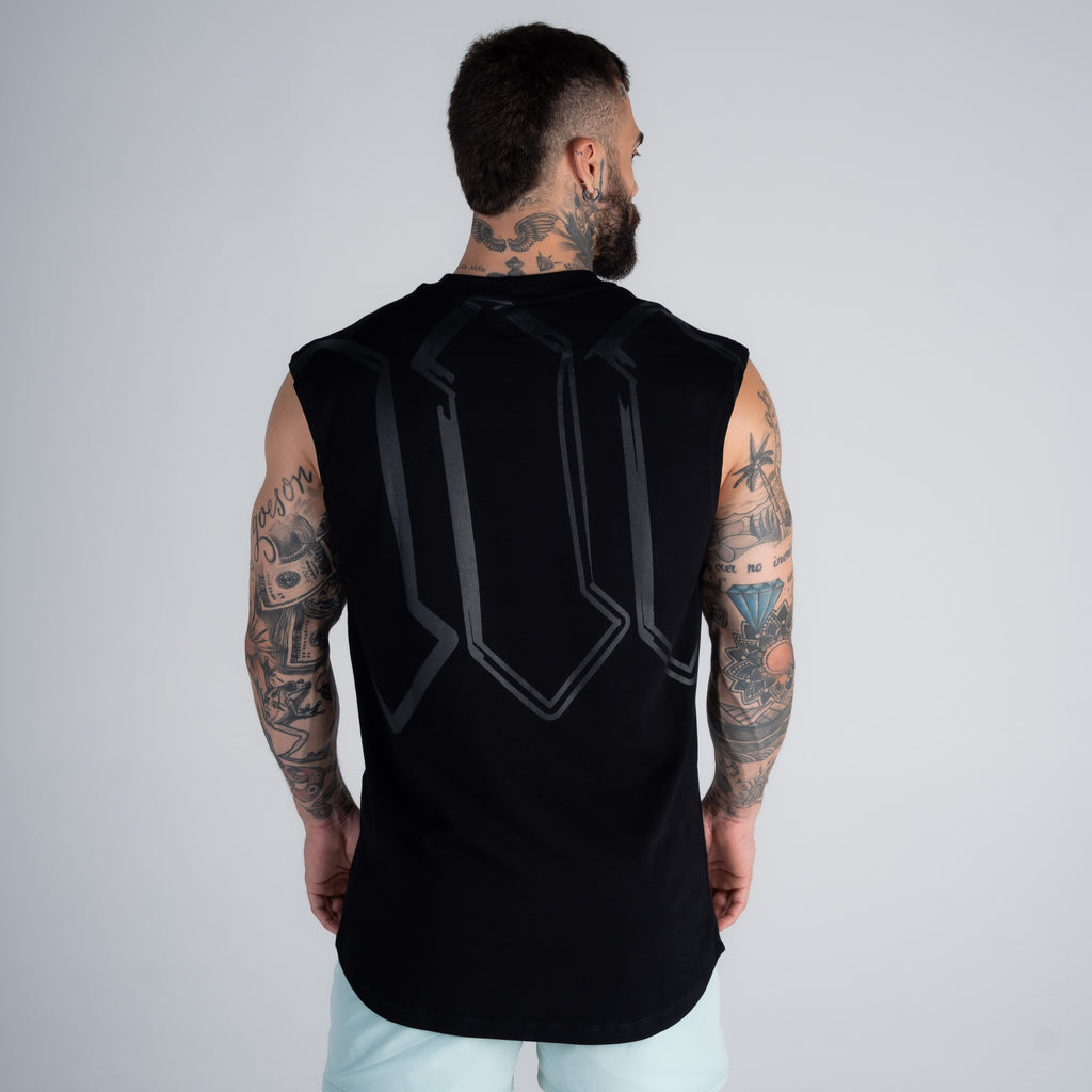 Regata Drop Shoulder Slevelles Mith Nation Doodle Preto