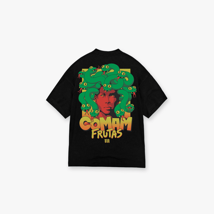 Camiseta Oversized Comam Frutas Gorgons Preto