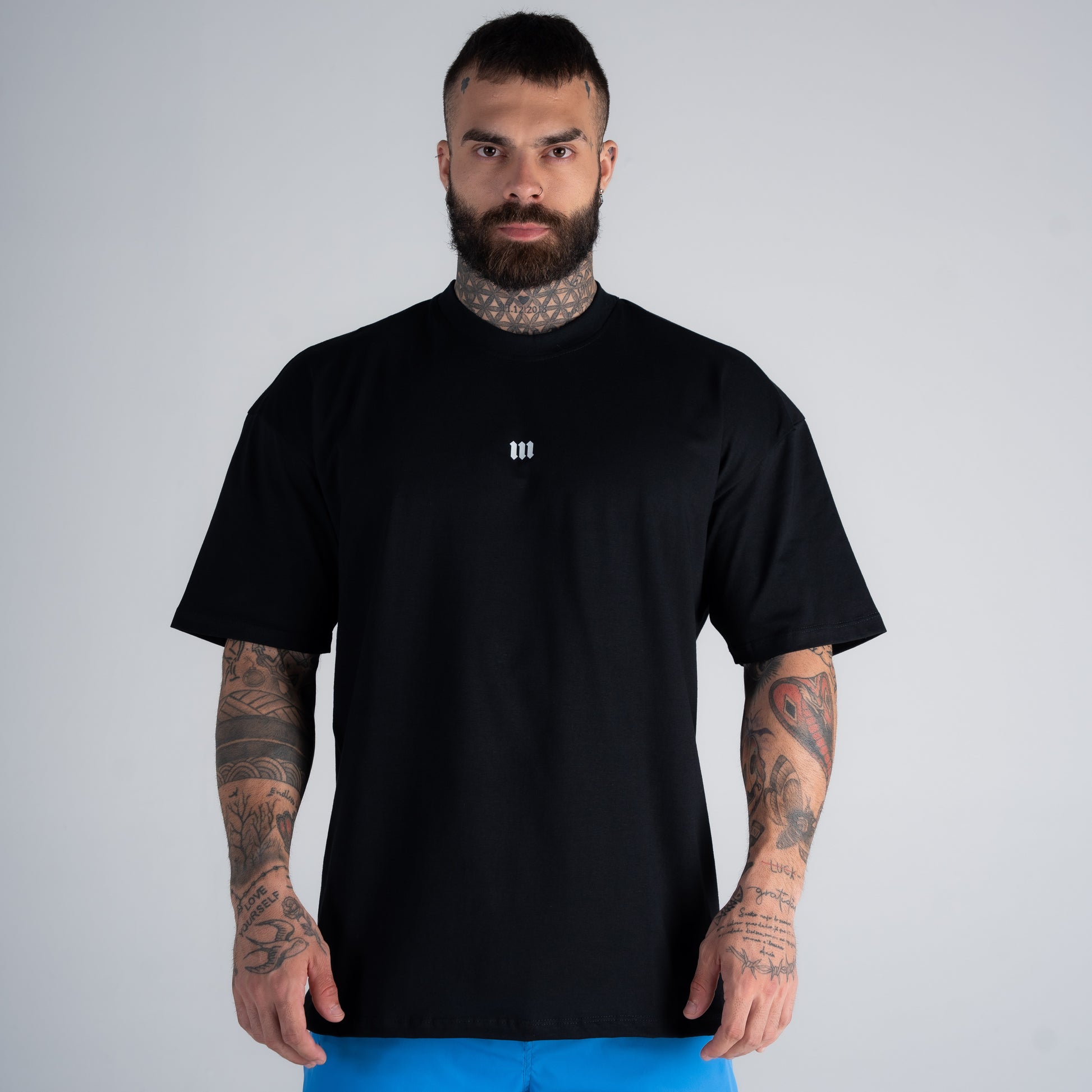 Camiseta Oversized Mith Nation White Training Club Preto