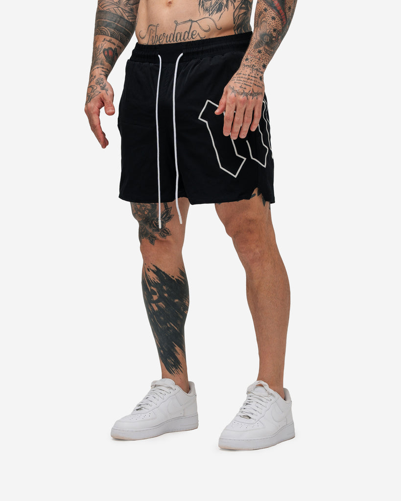 Shorts de Tactel Curto Embroidery Mith Nation Preto