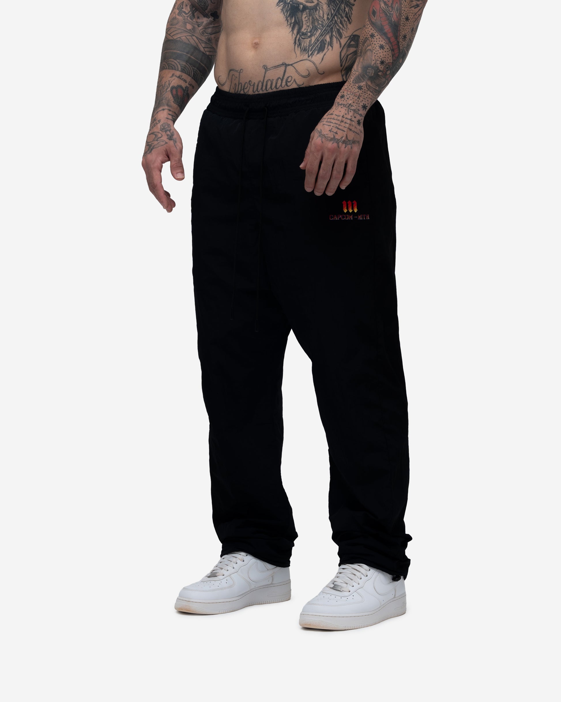 Calça de Tactel Dupla Oversized Mith Street Fighter Preto