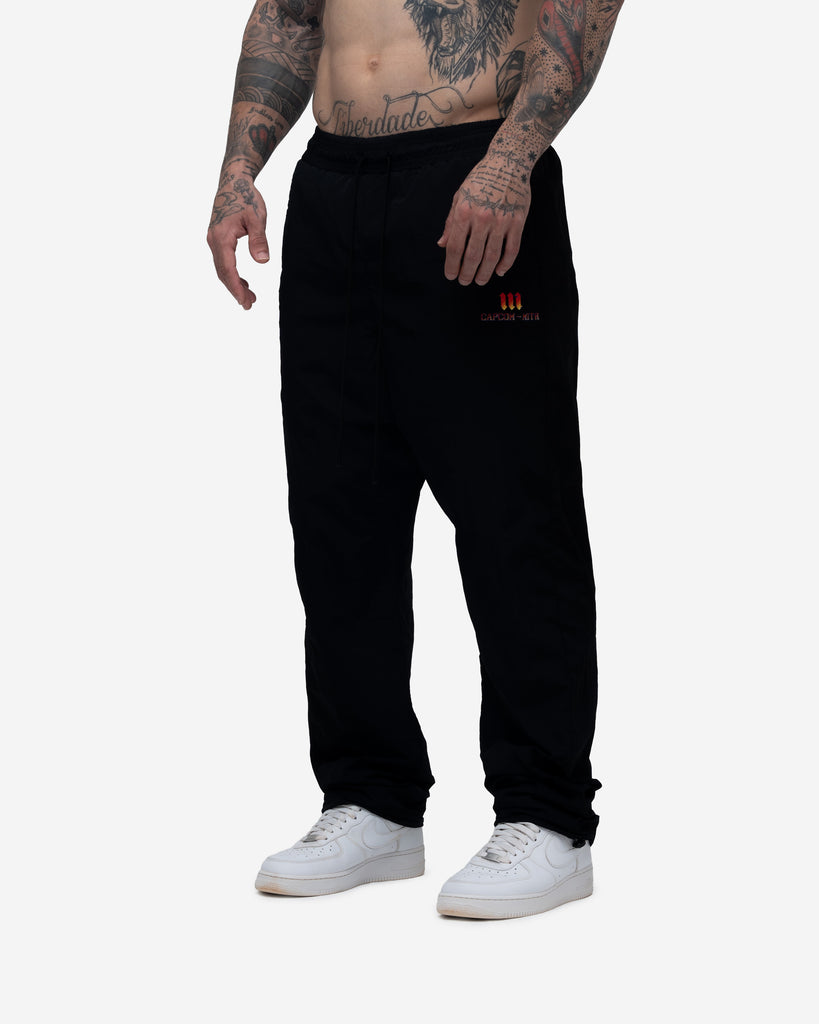 Calça de Tactel Dupla Oversized Mith Street Fighter Preto